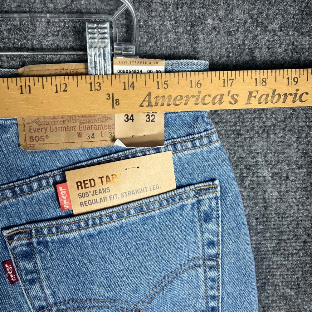Vintage Levis 505 Regular Fit Jeans Mens 34 Light Wash Blue Straight Leg USA - Picture 5 of 8